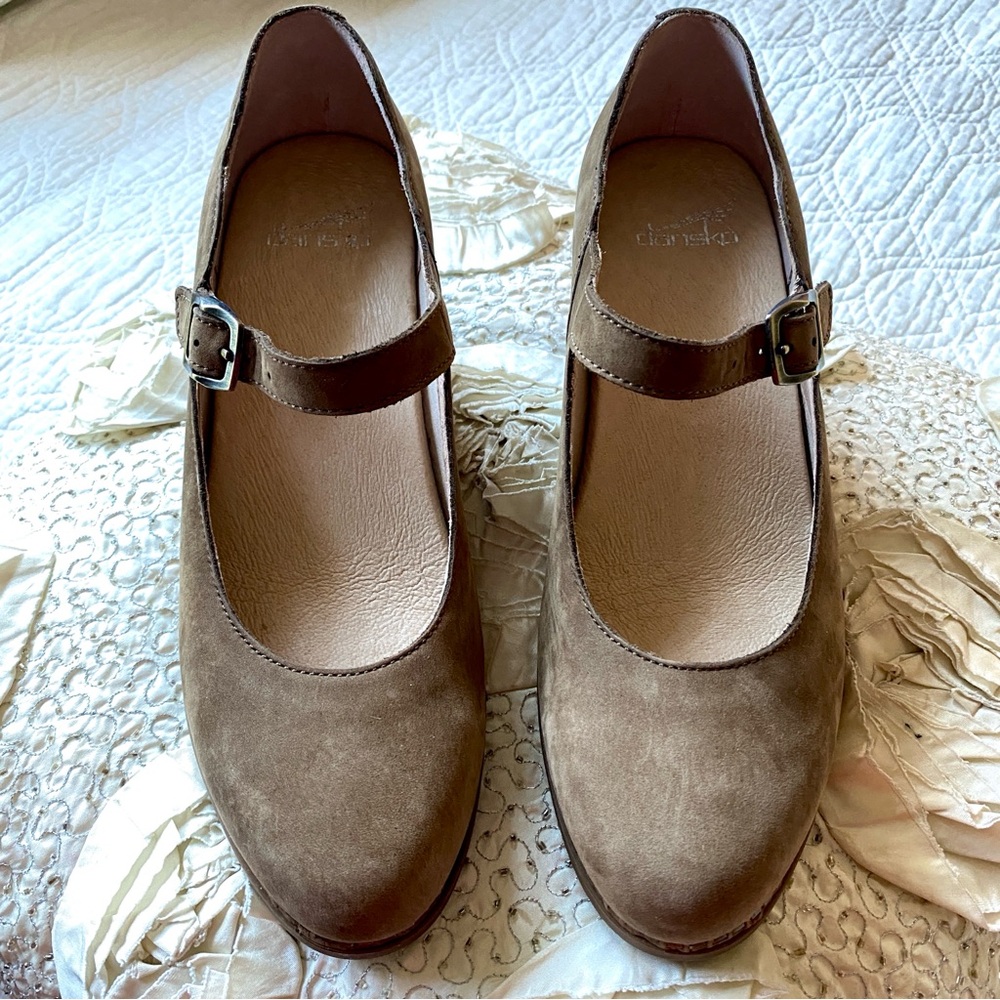 Dansko Taupe Mary Jane Heels - Picture 2 of 14